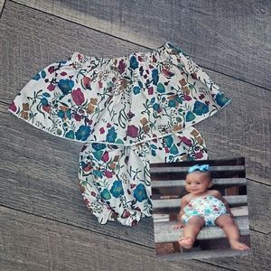 Cat papa floral shorts one piece romper